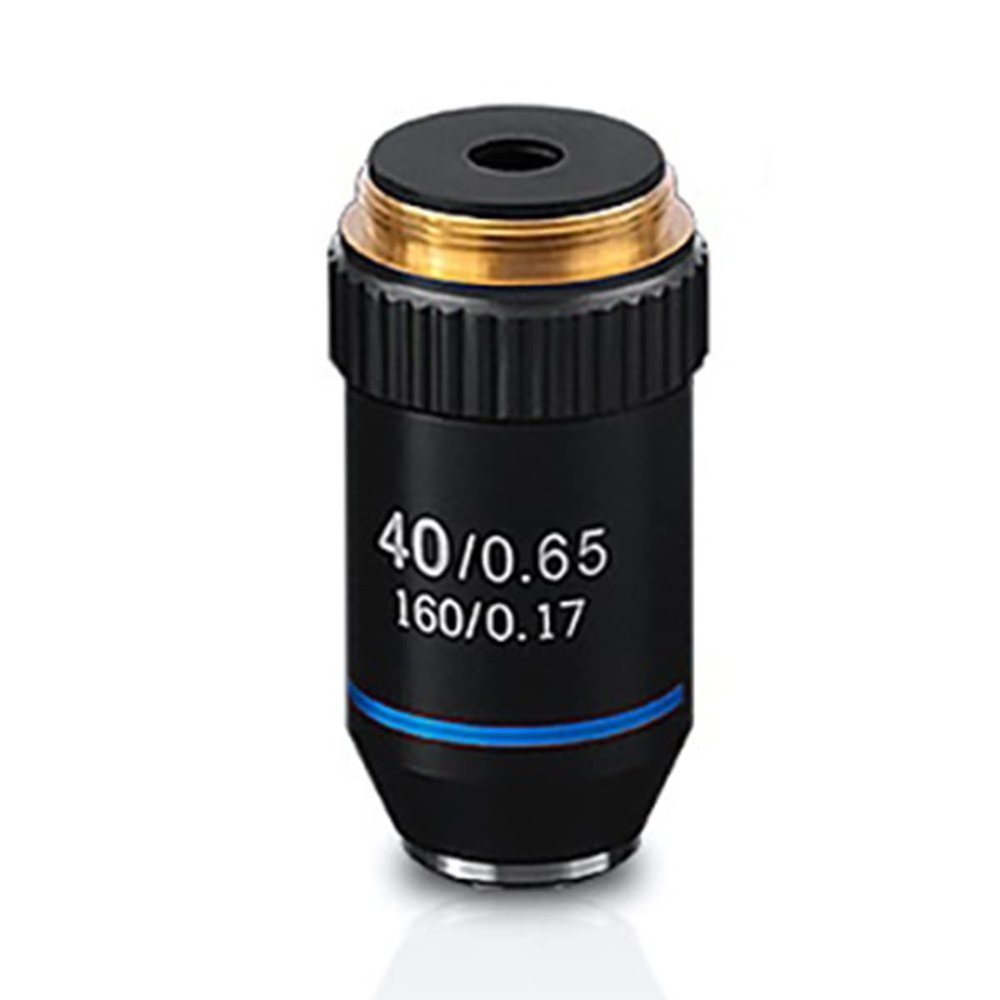 JOEBO Microscope Kit Biological Microscopes Lens 4X 10X 20X 40X 60X 100X Achromatic Objective Lens Silver Black Microscope Lens Adapters (Color : Black, Size : 40X)