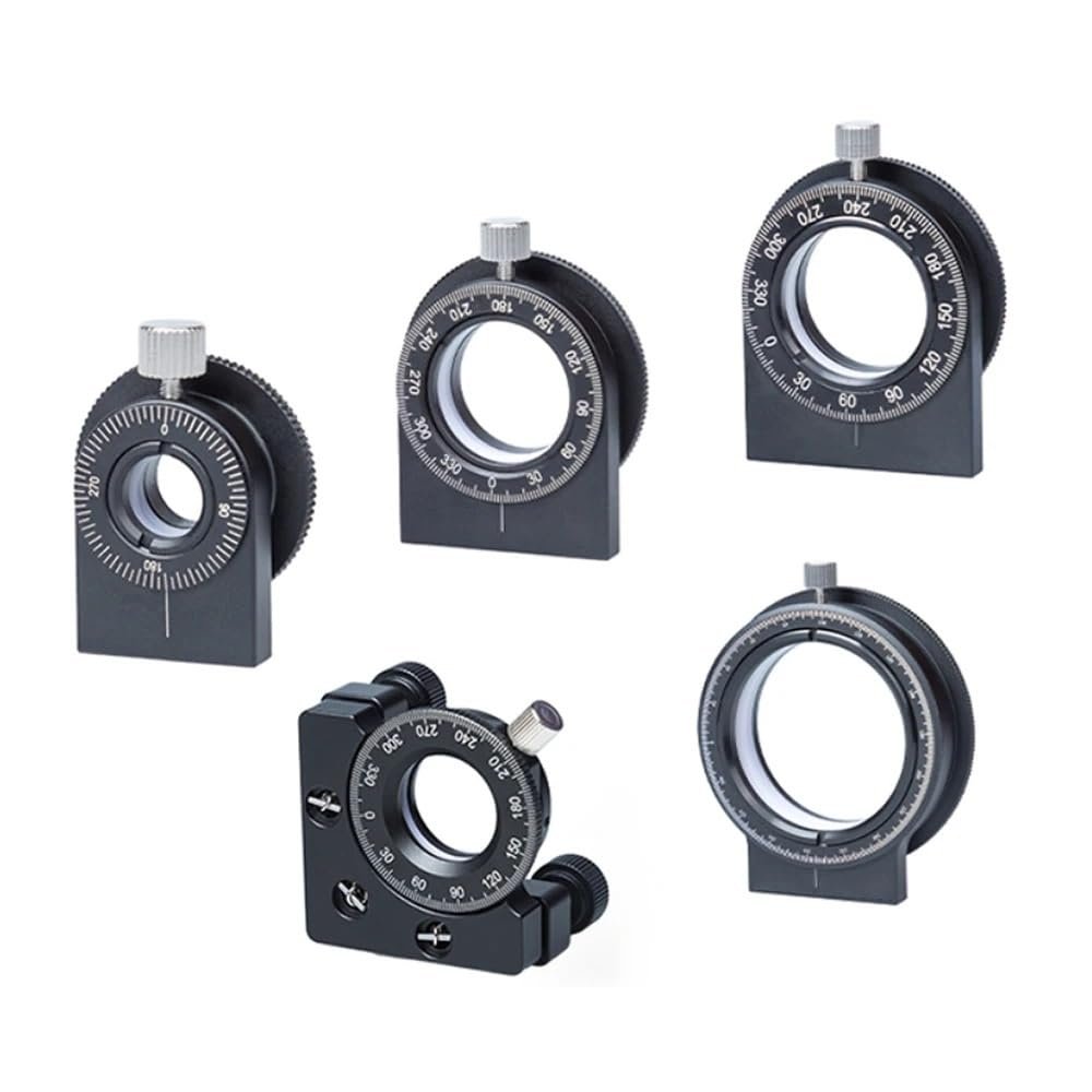 AMNOUR Optical Polarizer/Wave Plate Clamp D25.4mm 3D Manual Polarizing Element Optical Precision Rotation Mount, A Set, JTSF9648