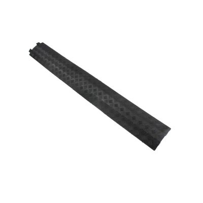 1-Channel Small 1 Piece Floor Cord Cover Cord Protector Indoor, Rubber Speed Ramp Cable Ramp for Office Warehouse (Color : Black, Size : 100x12.5x1.7cm/39x5x1in)
