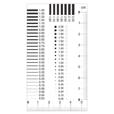 JOEBO Microscope Kit Measuring Pass Badge Gauge Stain Card Point Gauge Wire Transparent Film Ruler Microscope Lens Adapters (Color : 98x55mm)