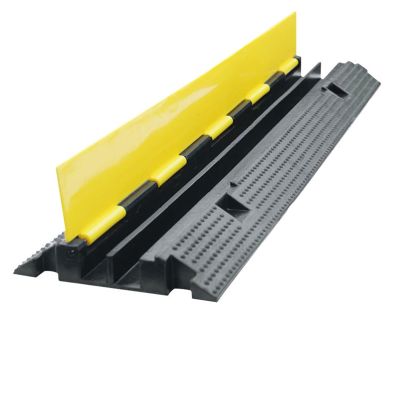 BESNUT Rubber Ramp Protection Trunking, Floor Cable Protector, Lane Reducer Channel Trough, 2-Channel Modular Floor Cable Wire Cover for Hose Wire &Cable (Color : 2Channel, Size : B)