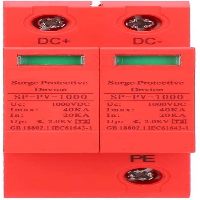 NFRFK Voltage Surge Arrester Device, Surge Protective Device DC Photovoltaic Lightning Protector Low-Voltage Arrester DC1000V 2P40KA
