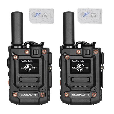 Two-Way Radios Set, 2 Pieces, 4G LTE Connectivity, Long Range Communication, Up to 5000 Miles (2blackwithSIM)
