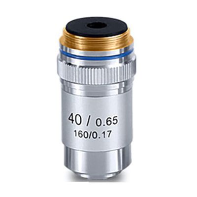 JOEBO Microscope Kit Biological Microscopes Lens 4X 10X 20X 40X 60X 100X Achromatic Objective Lens Silver Black Microscope Lens Adapters (Color : Silver, Size : 40X)