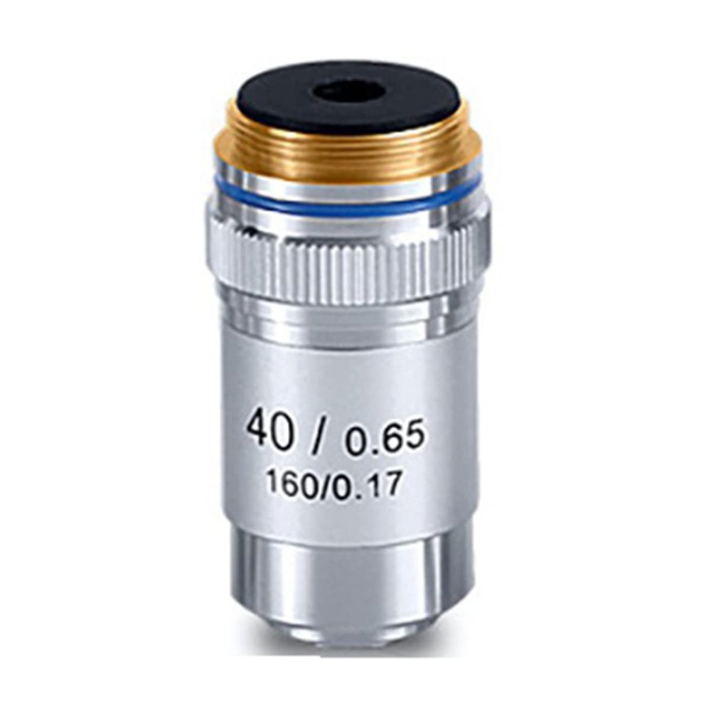 JOEBO Microscope Kit Biological Microscopes Lens 4X 10X 20X 40X 60X 100X Achromatic Objective Lens Silver Black Microscope Lens Adapters (Color : Silver, Size : 40X)