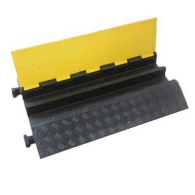 BESNUT Rubber Ramp Protection Trunking, Floor Cable Protector, Lane Reducer Channel Trough, 2-Channel Modular Floor Cable Wire Cover for Hose Wire &Cable (Color : 2Channel, Size : C)