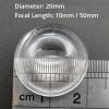 AMNOUR 2PCS 20mm Mini Round Optical Plastic Solar PMMA Condensing Lens Focal Length 15mm Magnifier, Magnifying Glass Lens (Size : 20mm, Color : 50MM_2MM) view 2