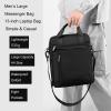 Men's 13-inch Laptop Messenger Bag Oxford Large Shoulder Bag Business Waterproof Casual Black Crossbody Bag for Work Travel Outdoor view 2