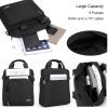 Men's 13-inch Laptop Messenger Bag Oxford Large Shoulder Bag Business Waterproof Casual Black Crossbody Bag for Work Travel Outdoor view 3