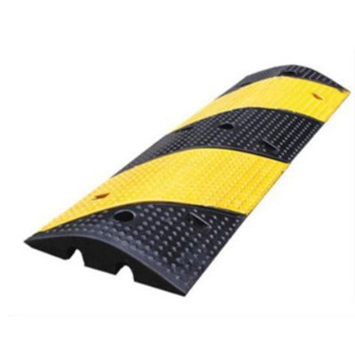BESNUT Rubber Speed ramp, Heavy Duty Cable Protector Ramp, 1/2 Channel Speed Bump with Bolts for Indoor Road Garage Gravel Asphalt Concrete (Color : 1pcs, Size : 2Channel)