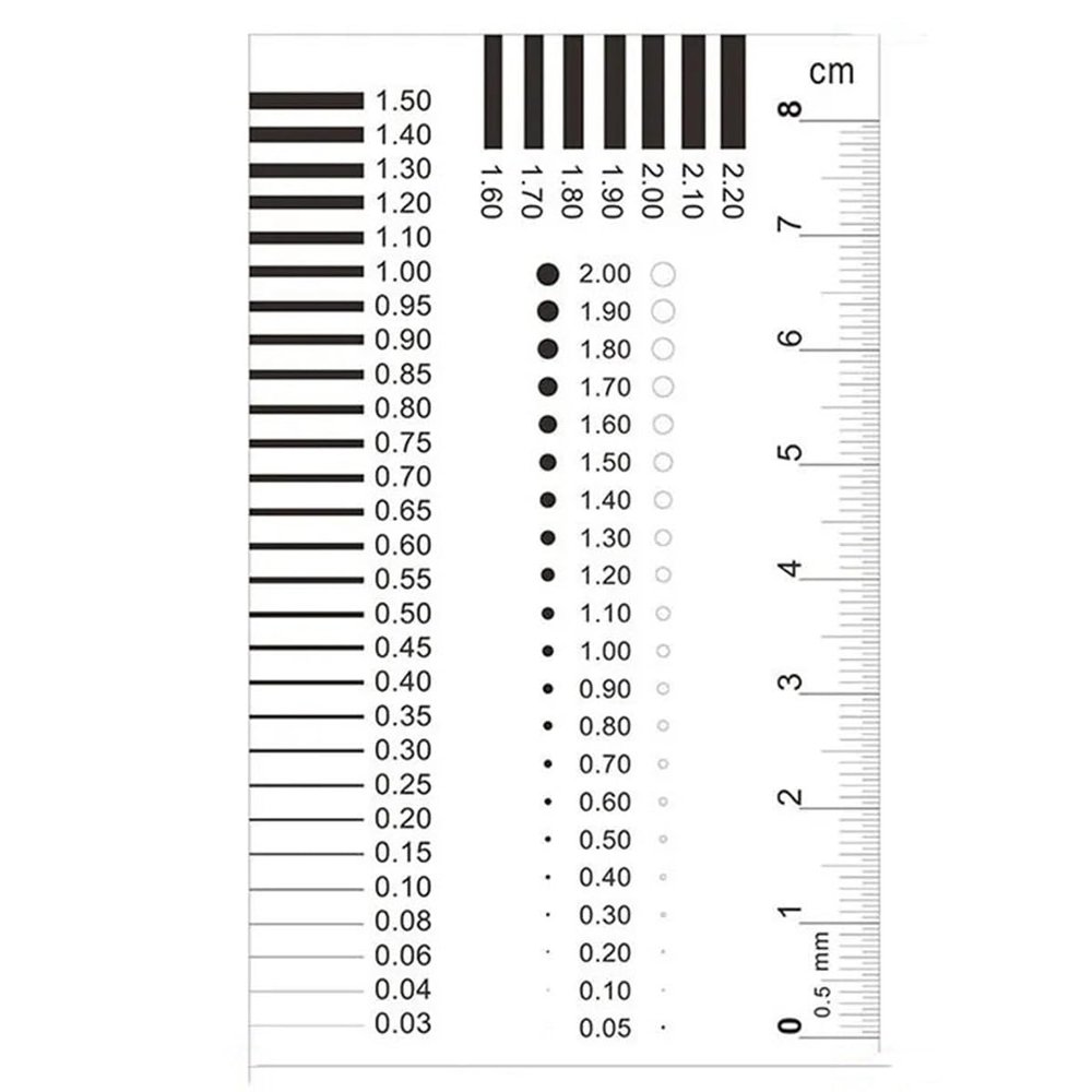 Joebo Microscope Kit Measuring Pass Badge Gauge Stain Card Point Gauge Wire Transparent Film Ruler Microscope Lens Adapters (Color : 90x55mm-1)