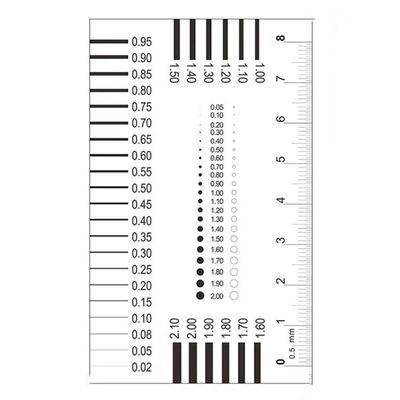 JOEBO Microscope Kit Measuring Pass Badge Gauge Stain Card Point Gauge Wire Transparent Film Ruler Microscope Lens Adapters (Color : 90x55mm-3)