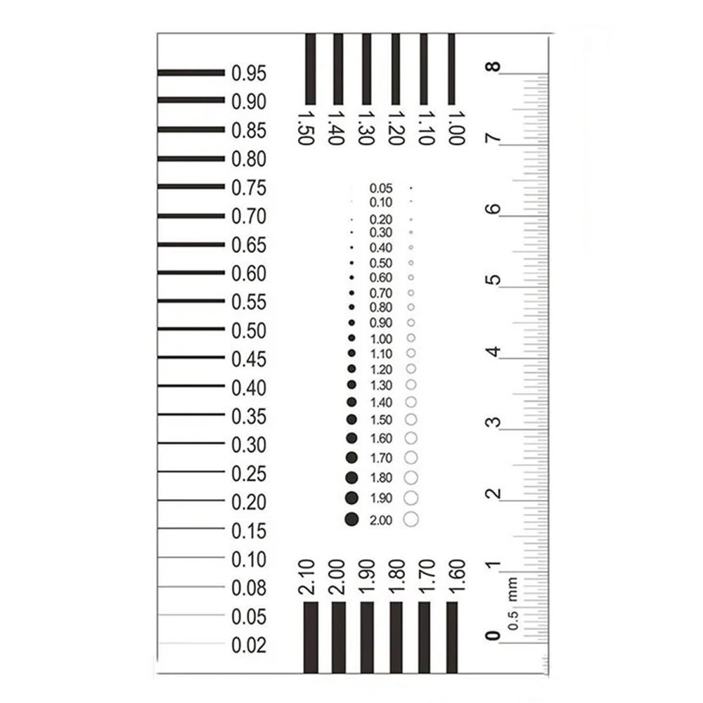 JOEBO Microscope Kit Measuring Pass Badge Gauge Stain Card Point Gauge Wire Transparent Film Ruler Microscope Lens Adapters (Color : 90x55mm-3)