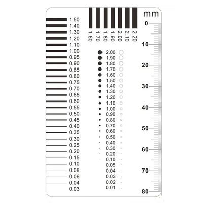 JOEBO Microscope Kit Measuring Pass Badge Gauge Stain Card Point Gauge Wire Transparent Film Ruler Microscope Lens Adapters (Color : 90x55mm-2)