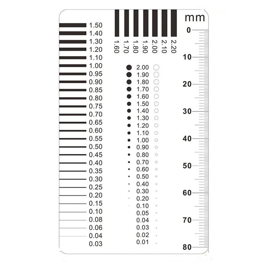 JOEBO Microscope Kit Measuring Pass Badge Gauge Stain Card Point Gauge Wire Transparent Film Ruler Microscope Lens Adapters (Color : 90x55mm-2)