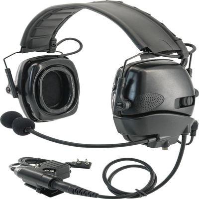 COMBATGEAR Hearing Protection Ear Defender Tactical Headset+Gel Earpads Noise Reduction NRR 23dB for Range Mowing (Style 1, Black)