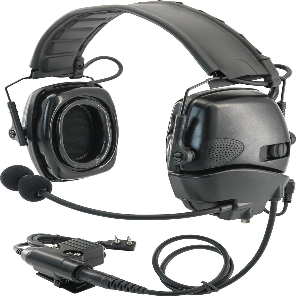 COMBATGEAR Hearing Protection Ear Defender Tactical Headset+Gel Earpads Noise Reduction NRR 23dB for Range Mowing (Style 1, Black)