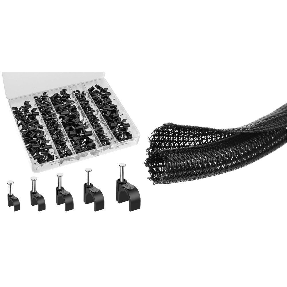 Bates- Cable Clips with Steel Nails and Cable Sleeves