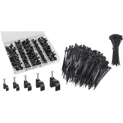 Bates- Cable Clips with Steel Nails and Cable Zip Ties