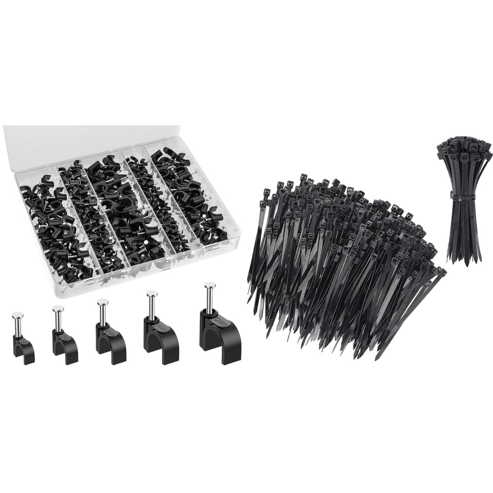 Bates- Cable Clips with Steel Nails and Cable Zip Ties