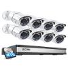 ZOSI 16CH 4K PoE Security Cameras System, 8MP 16 Channel NVR with 4TB Hard Drive, 8pcs 5MP PoE Cameras, Remote Access view 1