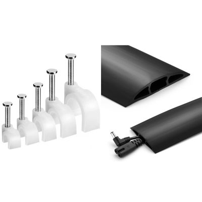 Bates- Cable Clips with Steel Nail and Floor Cord Cover