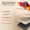 Projector Screen with Stand 80 inch Indoor Outdoor Projector Screen 16:9, 4K HD PVC Projector Screen with 1.5 Gain, projector screen for Backyard Theater and Wall Hanging 2IN1 with Carry Bag, Ground view 3