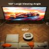 Projector Screen with Stand 80 inch Indoor Outdoor Projector Screen 16:9, 4K HD PVC Projector Screen with 1.5 Gain, projector screen for Backyard Theater and Wall Hanging 2IN1 with Carry Bag, Ground view 4