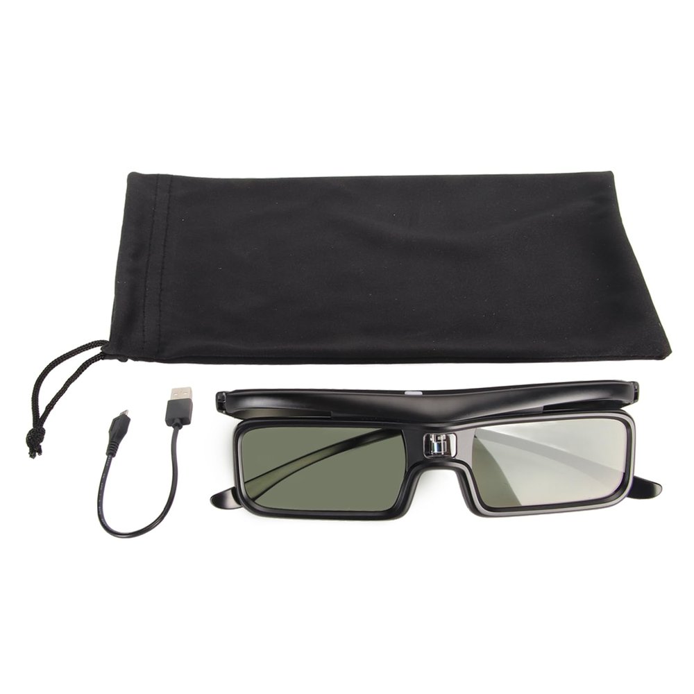 DLP Link 3D Glasses for Projectors, 144Hz Rechargeable 3D Glasses Compatible with Nearsighted Users, Fast Sync Technology & Comfort Fit Design