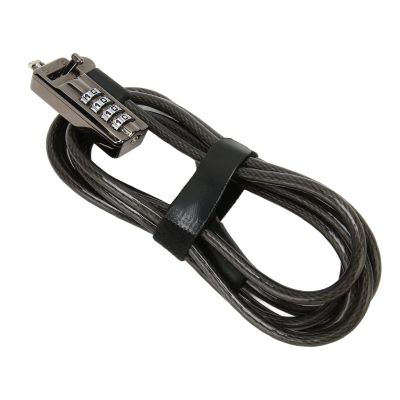 Security Cable for Laptop Padlock, Combination 4 Dials, Carbon Steel Cable Lock, Keyless Padlock Theft Deterrent for Computer