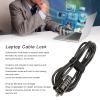 Security Cable for Laptop Padlock, Combination 4 Dials, Carbon Steel Cable Lock, Keyless Padlock Theft Deterrent for Computer view 3