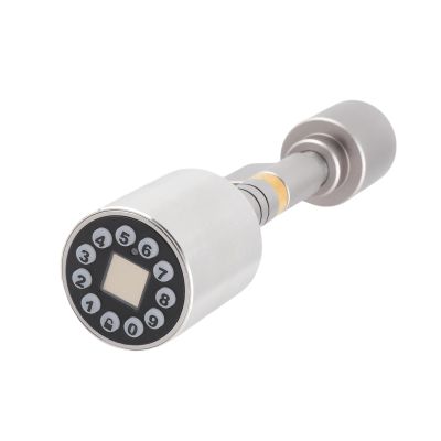 Asixxsix Cylinder Lock, Brass Lock Cylinder Support Fingerprint Bluetooth APP Password Key Unlocking 100pieces Fingerprint Capacity Keyless Entry Smart Door Lock for Office