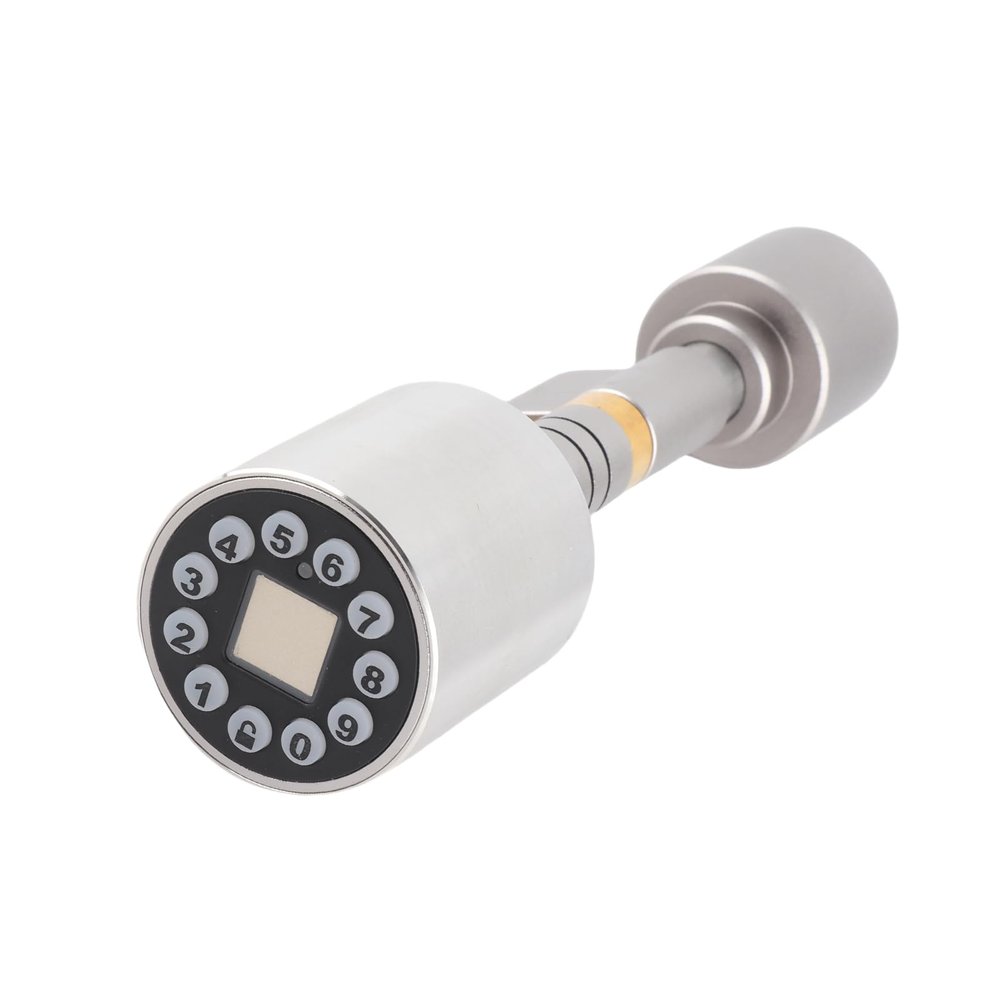 Asixxsix Cylinder Lock, Brass Lock Cylinder Support Fingerprint Bluetooth APP Password Key Unlocking 100pieces Fingerprint Capacity Keyless Entry Smart Door Lock for Office
