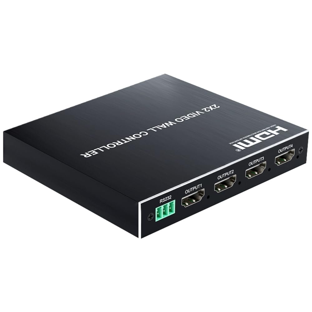 2x2 HDMI DVI Video Wall Controller 1080P HDMI Video Image Processor with RS232 1x2, 1x3, 1x4, 2x1, 3x1, 4x1, 2x2 Multi Screen Processor 4 TV Splicing Box Splicer 180 Flip with Audio
