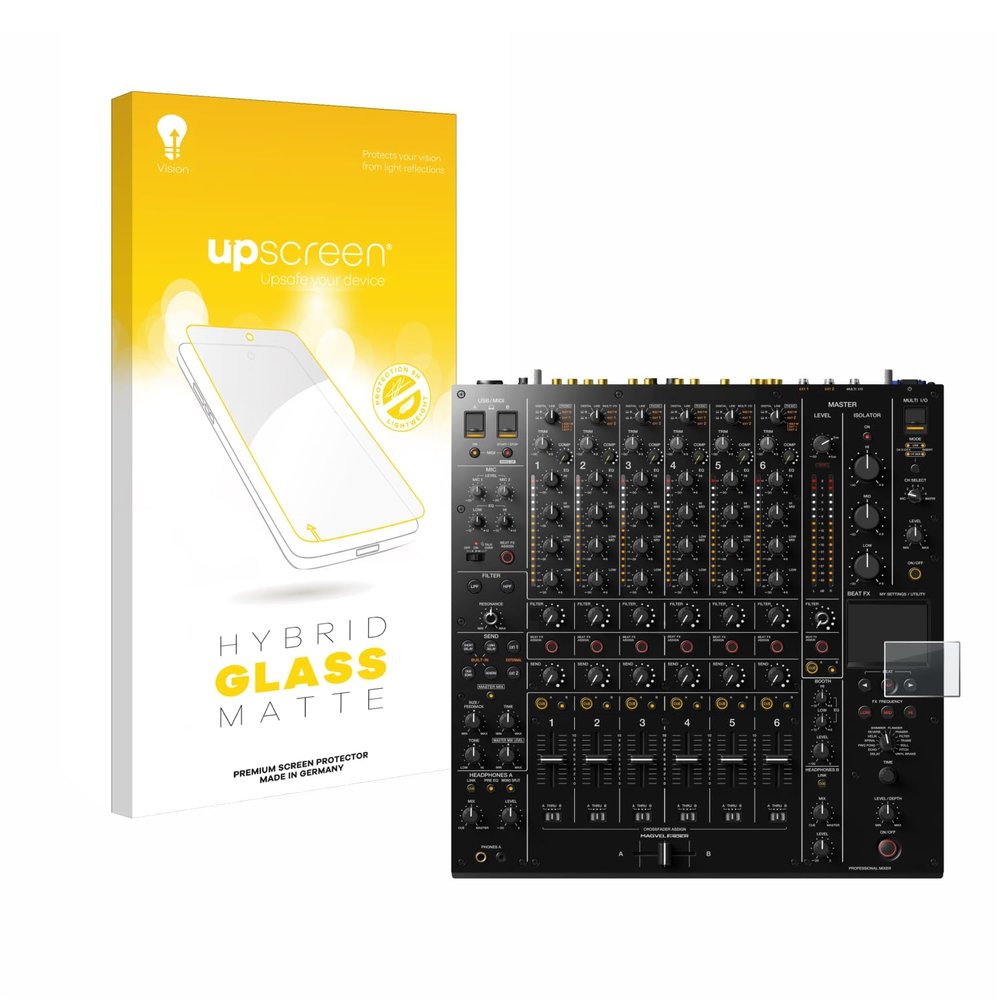 upscreen Matte Screen Protector Glass Film compatible with Pioneer DJM-V10 - Anti-Glare, Anti-Fingerprint, 9H Glass Protection