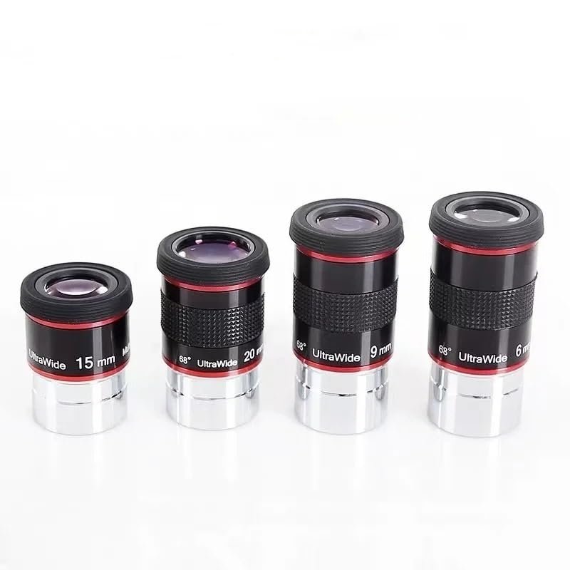 ZGYDNM 68-Degree Ultra-Wide Field Telescope Eyepiece (6/9/15/20mm) Telescope Eyepiece All Green Coated 1.25-inch Telescope Fitting (Color : Suit)