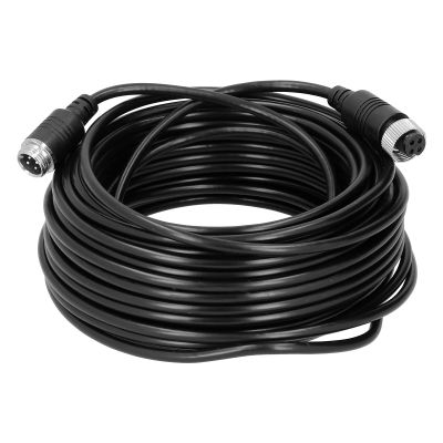 4 Pin Car Camera Cable Portable Anti Interference PVC Video Extension Cable Metal Screw Design Car Monitor Cable for Car Truck Bus Monitor (15m/49.2in)