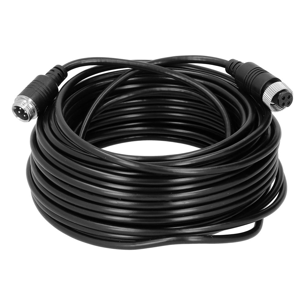 4 Pin Car Camera Cable Portable Anti Interference PVC Video Extension Cable Metal Screw Design Car Monitor Cable for Car Truck Bus Monitor (15m/49.2in)