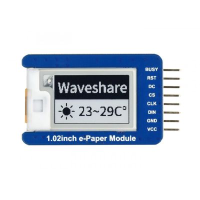 TUOPUONE 1.02inch E-Ink Display Module Compatible with Raspberry Pi 12880 Resolution Black/White Dual-Color SPI Interface Without PCB Supports Partial Refresh