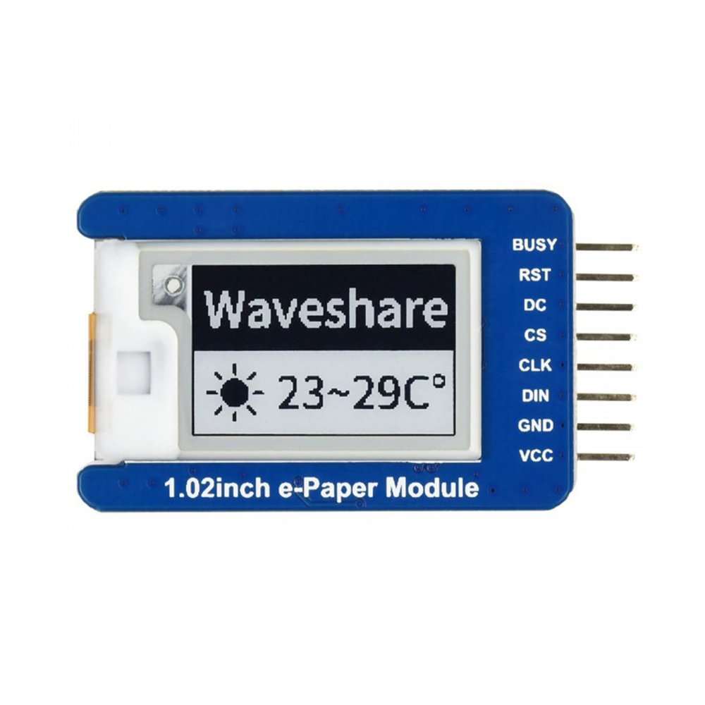 TUOPUONE 1.02inch E-Ink Display Module Compatible with Raspberry Pi 12880 Resolution Black/White Dual-Color SPI Interface Without PCB Supports Partial Refresh