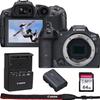 Canon EOS R7 4K Video Recording Mirrorless Camera (Body) with 64GB Fast Transcend Memory Card (Renewed), Black view 1