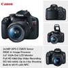Canon EOS Rebel T7 DSLR Camera with 18-55mm & 75-300mm Lenses Kit + 500mm Preset Wildlife Lens - Deluxe Professional Photo & Video Creative Bundle (Renewed), Black view 2