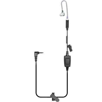Klein Electronics Acoustic Tube Surveillance Earpiece with 3.5mm Connector - Front Facing PTT Button & Noise Reducing Mic, Heavy Duty Push to Talk Earpiece Compatible with ESChat PTT App