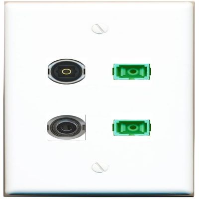 RiteAV - 3-5MM 2 SC-APC Singlemode Simplex TOSLINK Wall Plate Flat White