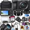 Sony a6400 24.1MP 4K Video Recording Camera with Sony E PZ 16-50mm f/3.5-5.6 OSS Lens, 50 LED Light, 2X64GB Transcend Memory, Photo/Video Software Kit+Deluxe Accessory Bundle, Black (Renewed) view 1