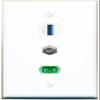 RiteAV - Coax SC-APC Singlemode Simplex USB-3 Wall Plate Flat White view 1