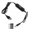 Kcjhagbd USB 5V to 1.5V 3V 4.5V 6V 7.5V 9V 12V 2.5mm/3.5mm/4.0mm/5.5mm Adjustable Voltage Cable with LED Dislpay for Toy Games USB 5v to 12v Converter Step Up Voltage Converter Power Cable view 1