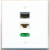 RiteAV - CAT6 CAT6A SC-APC Singlemode Simplex Wall Plate Flat White view 1