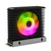 Kcjhagbd Aluminum SSD Heatsink NVME M.2 2280 Drive Radiator Passive Heat Dissipation ARGB 12V 4 Pin Radiator Argb Ssd Heatsink, Black view 1