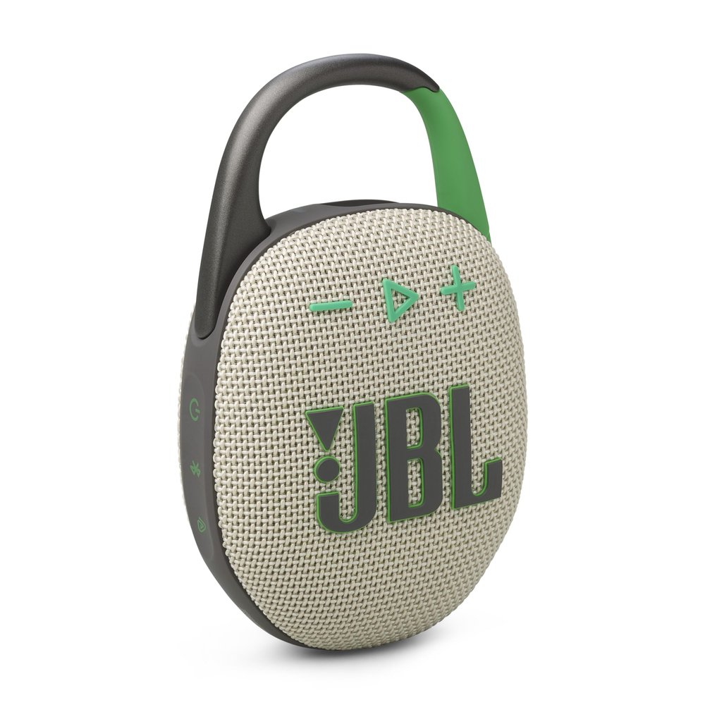JBL Clip 5 - Ultra-Portable, Waterproof & Dustproof Bluetooth Speaker, Big JBL Pro Sound with Punchy bass, Integrated Carabiner, Up to 12 Hours of Play, Made in Part with Recycled Materials (Sand)
